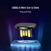 Interfaccia USB per auto Mini disco U in metallo, 16GB, 32GB, 64GB