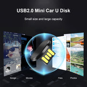 Interfaccia USB per auto Mini disco U in metallo, 16GB, 32GB, 64GB