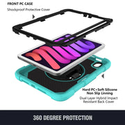 Custodia antiurto per tablet combinata PC + silicone con supporto, cinturino da polso e tracolla, For iPad mini 6 / mini 2024