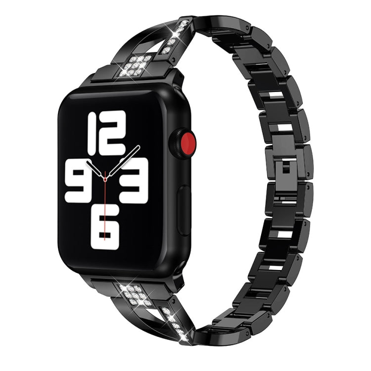 Cinturino in acciaio inossidabile tempestato di diamanti per la serie Apple Watch, 7 41mm / 6&SE&5&4 40mm / 3&2&1 38mm, 7 45mm / 6&SE&5&4 44mm / 3&2&1 42mm