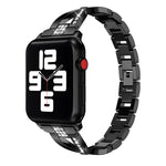 Cinturino in acciaio inossidabile tempestato di diamanti per la serie Apple Watch, 7 41mm / 6&SE&5&4 40mm / 3&2&1 38mm, 7 45mm / 6&SE&5&4 44mm / 3&2&1 42mm