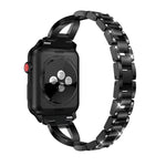 Cinturino in acciaio inossidabile tempestato di diamanti per la serie Apple Watch, 7 41mm / 6&SE&5&4 40mm / 3&2&1 38mm, 7 45mm / 6&SE&5&4 44mm / 3&2&1 42mm