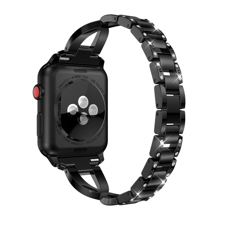 Cinturino in acciaio inossidabile tempestato di diamanti per la serie Apple Watch, 7 41mm / 6&SE&5&4 40mm / 3&2&1 38mm, 7 45mm / 6&SE&5&4 44mm / 3&2&1 42mm