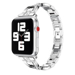 Cinturino in acciaio inossidabile tempestato di diamanti per la serie Apple Watch, 7 41mm / 6&SE&5&4 40mm / 3&2&1 38mm, 7 45mm / 6&SE&5&4 44mm / 3&2&1 42mm