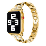 Cinturino in acciaio inossidabile tempestato di diamanti per la serie Apple Watch, 7 41mm / 6&SE&5&4 40mm / 3&2&1 38mm, 7 45mm / 6&SE&5&4 44mm / 3&2&1 42mm
