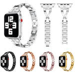Cinturino in acciaio inossidabile tempestato di diamanti per la serie Apple Watch, 7 41mm / 6&SE&5&4 40mm / 3&2&1 38mm, 7 45mm / 6&SE&5&4 44mm / 3&2&1 42mm
