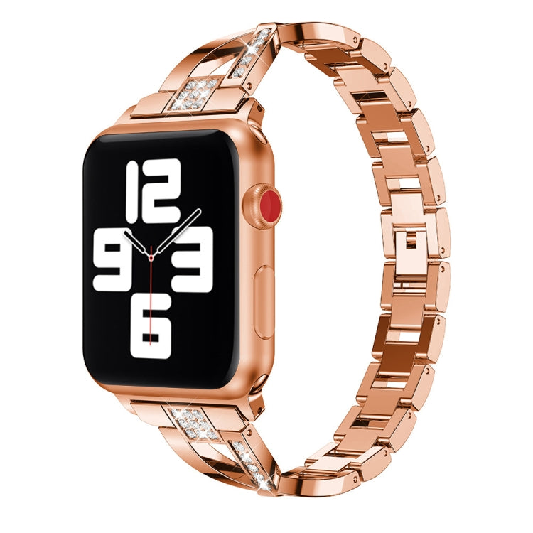 Cinturino in acciaio inossidabile tempestato di diamanti per la serie Apple Watch, 7 41mm / 6&SE&5&4 40mm / 3&2&1 38mm, 7 45mm / 6&SE&5&4 44mm / 3&2&1 42mm