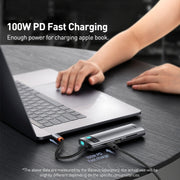 Baseus WKWG020113 Docking station HUB multifunzionale di tipo C serie 7 in 1 Metal Gleam, WKWG020113