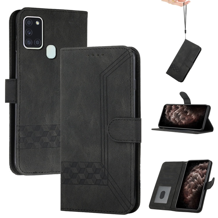 Custodia per cellulare in pelle con vibrazione Cubic Skin Feel, For Samsung Galaxy A20e, For Samsung Galaxy A20s, For Samsung Galaxy A21s, For Samsung Galaxy A21 EU Version