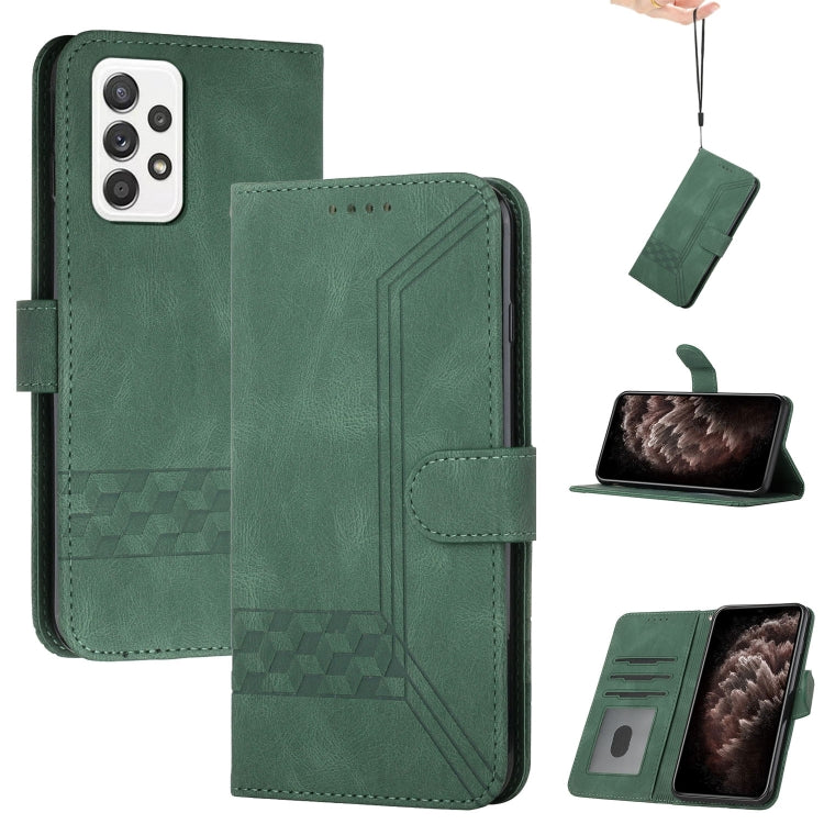 Custodia per cellulare in pelle con vibrazione Cubic Skin Feel, For Samsung Galaxy A52 5G, For Samsung Galaxy A71, For Samsung Galaxy A71 5G, For Samsung Galaxy A72 5G