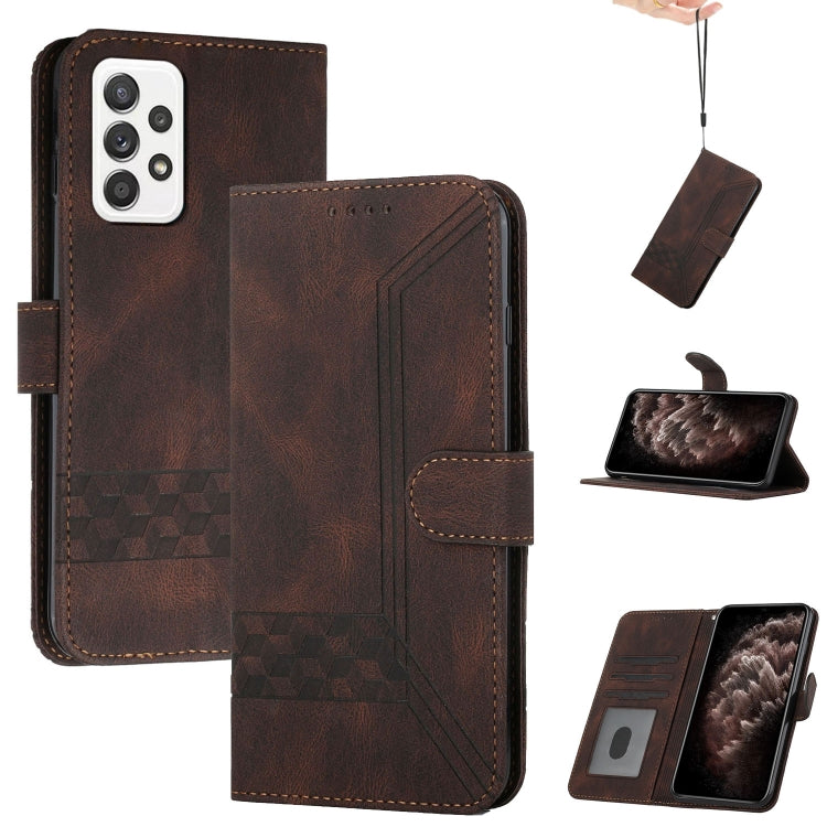 Custodia per cellulare in pelle con vibrazione Cubic Skin Feel, For Samsung Galaxy A52 5G, For Samsung Galaxy A71, For Samsung Galaxy A71 5G, For Samsung Galaxy A72 5G