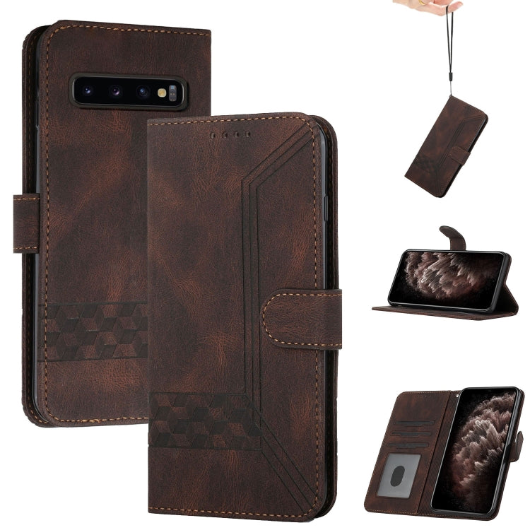 Custodia per cellulare in pelle con vibrazione Cubic Skin Feel, For Samsung Galaxy S10, For Samsung Galaxy S10e, For Samsung Galaxy S10+, For Samsung Galaxy S20