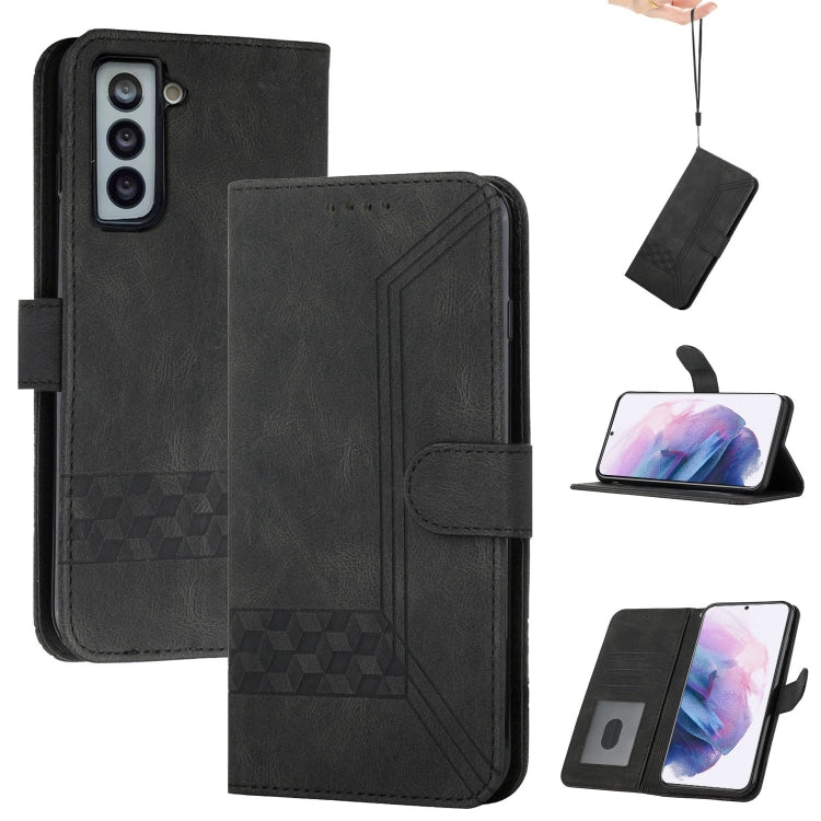 Custodia per cellulare in pelle con vibrazione Cubic Skin Feel, For Samsung Galaxy S21+ 5G, For Samsung Galaxy S21 FE 5G, For Samsung Galaxy S21 Ultra 5G, For Samsung Galaxy S22 5G