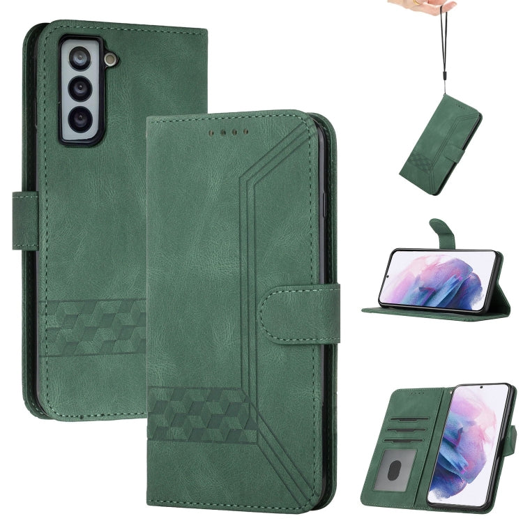 Custodia per cellulare in pelle con vibrazione Cubic Skin Feel, For Samsung Galaxy S21+ 5G, For Samsung Galaxy S21 FE 5G, For Samsung Galaxy S21 Ultra 5G, For Samsung Galaxy S22 5G