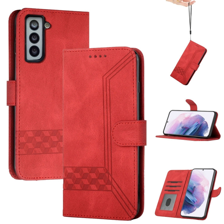 Custodia per cellulare in pelle con vibrazione Cubic Skin Feel, For Samsung Galaxy S21+ 5G, For Samsung Galaxy S21 FE 5G, For Samsung Galaxy S21 Ultra 5G, For Samsung Galaxy S22 5G