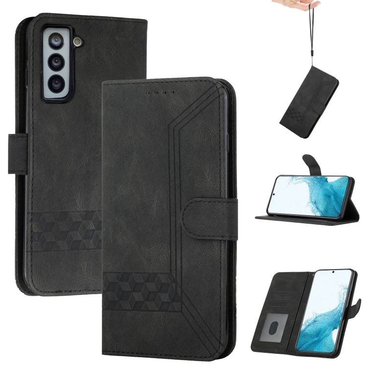 Custodia per cellulare in pelle con vibrazione Cubic Skin Feel, For Samsung Galaxy S21+ 5G, For Samsung Galaxy S21 FE 5G, For Samsung Galaxy S21 Ultra 5G, For Samsung Galaxy S22 5G