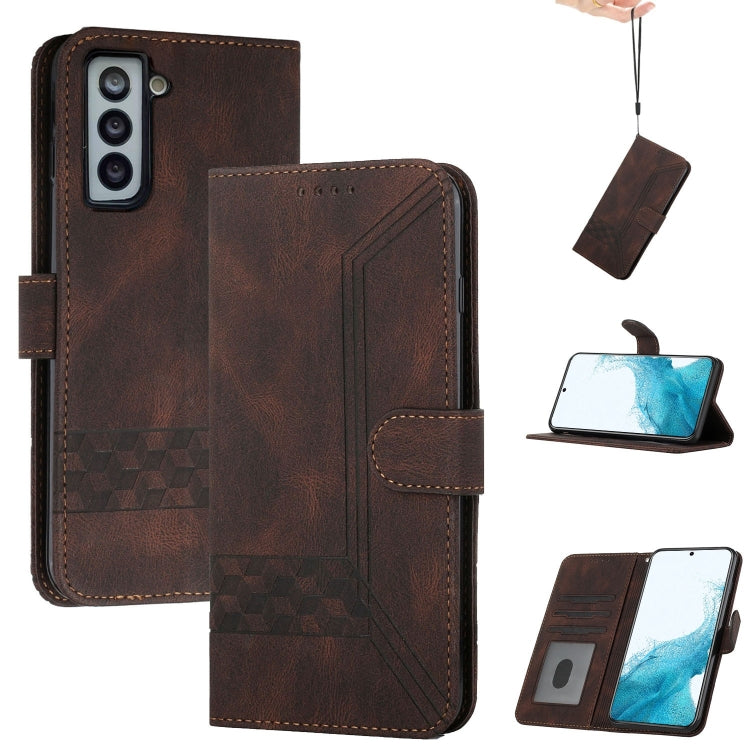 Custodia per cellulare in pelle con vibrazione Cubic Skin Feel, For Samsung Galaxy S21+ 5G, For Samsung Galaxy S21 FE 5G, For Samsung Galaxy S21 Ultra 5G, For Samsung Galaxy S22 5G