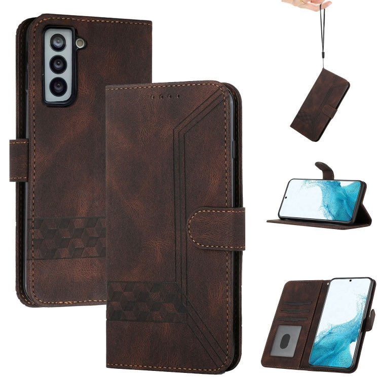 Custodia per cellulare in pelle con vibrazione Cubic Skin Feel, For Samsung Galaxy S22+ 5G, For Samsung Galaxy S22 Ultra 5G, For Samsung Galaxy Xcover 4, For Samsung Galaxy Xcover 5