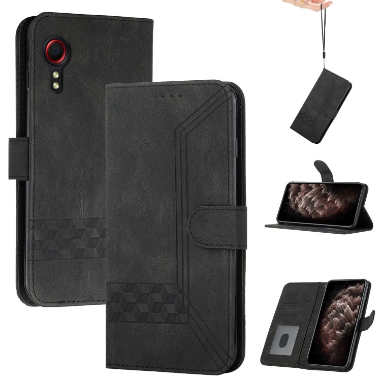 Custodia per cellulare in pelle con vibrazione Cubic Skin Feel, For Samsung Galaxy S22+ 5G, For Samsung Galaxy S22 Ultra 5G, For Samsung Galaxy Xcover 4, For Samsung Galaxy Xcover 5