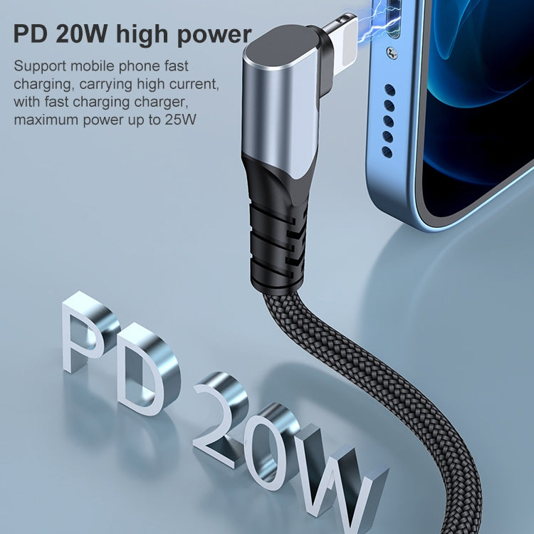 Cavo dati USB-C a 8 pin 20W PD 1m 2m a gomito