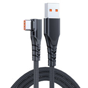 6A 66W USB a USB-C / Type-C Gomito Cavo dati veloce per giochi per telefoni cellulari, 0.5m, 1m, 2m, 3m
