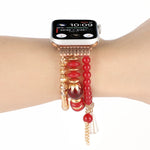 Cinturino con cinturino in perla per la serie Apple Watch, 7 41mm / 6&SE&5&4 40mm / 3&2&1 38mm, 7 45mm / 6&SE&5&4 44mm / 3&2&1 42mm