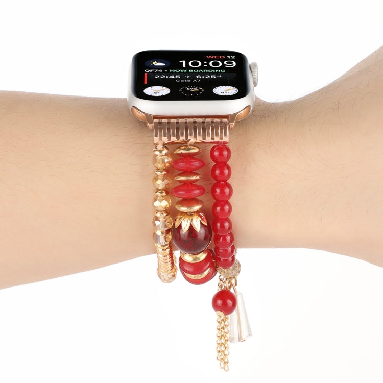 Cinturino con cinturino in perla per la serie Apple Watch, 7 41mm / 6&SE&5&4 40mm / 3&2&1 38mm, 7 45mm / 6&SE&5&4 44mm / 3&2&1 42mm
