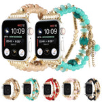 Cinturino con cinturino in perla per la serie Apple Watch, 7 41mm / 6&SE&5&4 40mm / 3&2&1 38mm, 7 45mm / 6&SE&5&4 44mm / 3&2&1 42mm