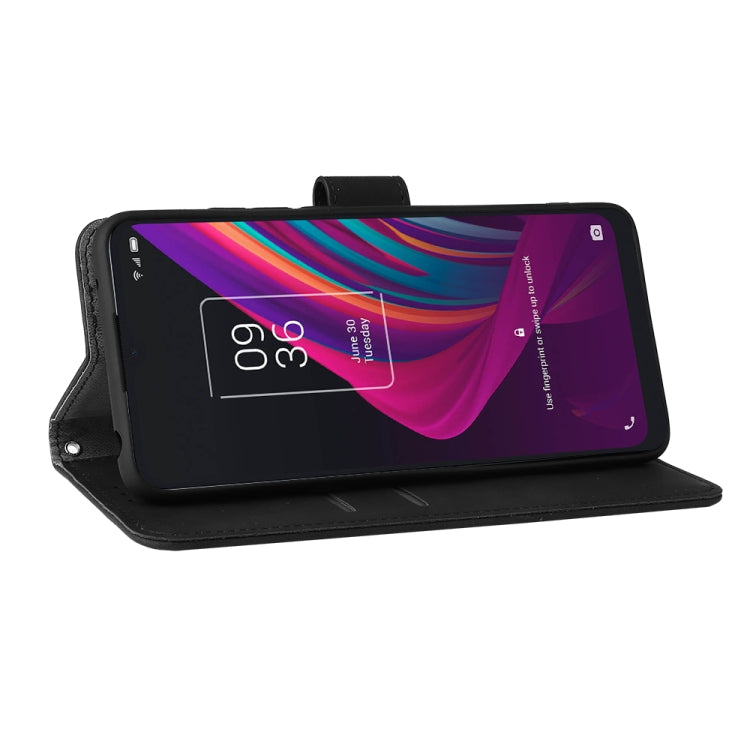 Custodia per telefono in pelle con fibbia magnetica tinta unita, For TCL 10 SE