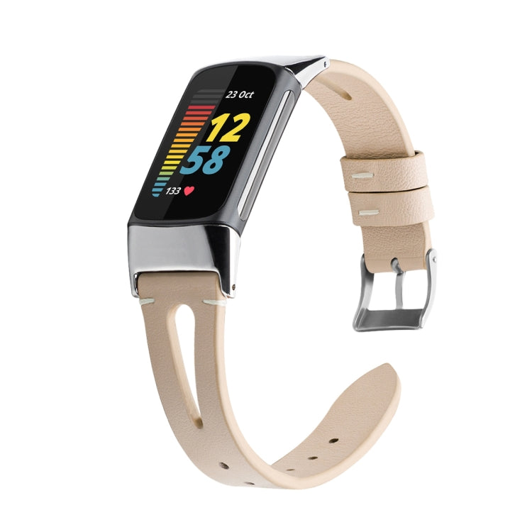 FC5-18 Cinturino in pelle con cinturino a punta, For Fitbit Charge 5