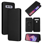 Custodia per telefono in pelle magnetica con trama in fibra di carbonio con slot per schede, For TCL 10 SE, For Motorola Edge 2021, For Motorola Moto G60S