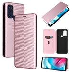 Custodia per telefono in pelle magnetica con trama in fibra di carbonio con slot per schede, For TCL 10 SE, For Motorola Edge 2021, For Motorola Moto G60S