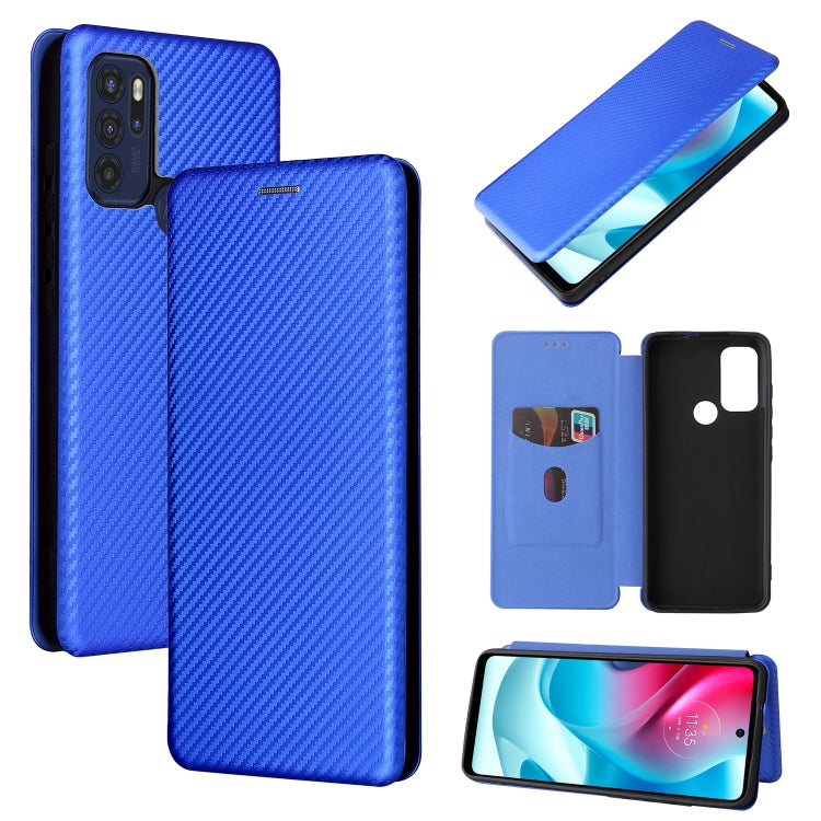 Custodia per telefono in pelle magnetica con trama in fibra di carbonio con slot per schede, For TCL 10 SE, For Motorola Edge 2021, For Motorola Moto G60S