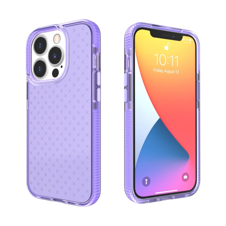 Custodia TPU trasparente con motivo a griglia per iPhone 13 Pro M