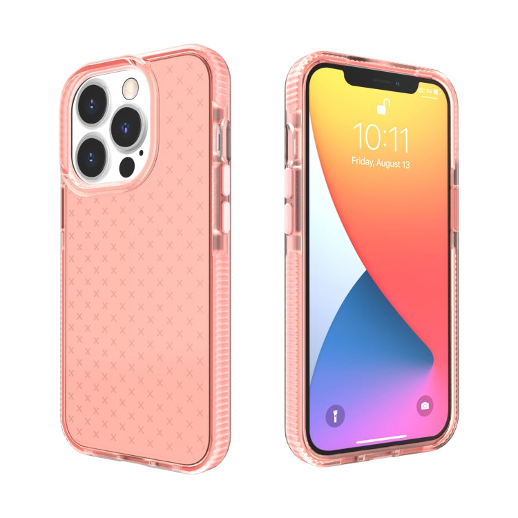 Custodia TPU trasparente con motivo a griglia per iPhone 13 Pro M