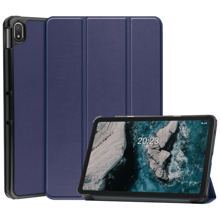 Custodia per tablet in pelle Custer Texture con supporto a tre pieghe, For Nokia T20