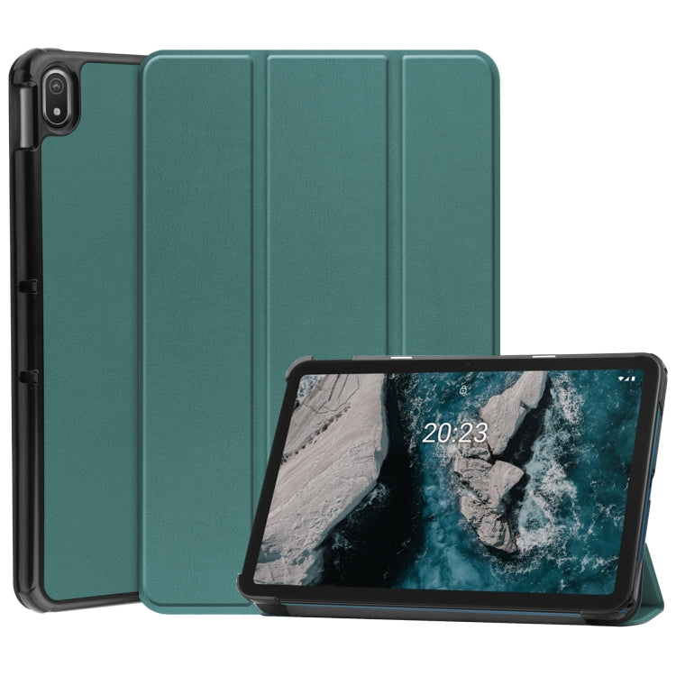 Custodia per tablet in pelle Custer Texture con supporto a tre pieghe, For Nokia T20