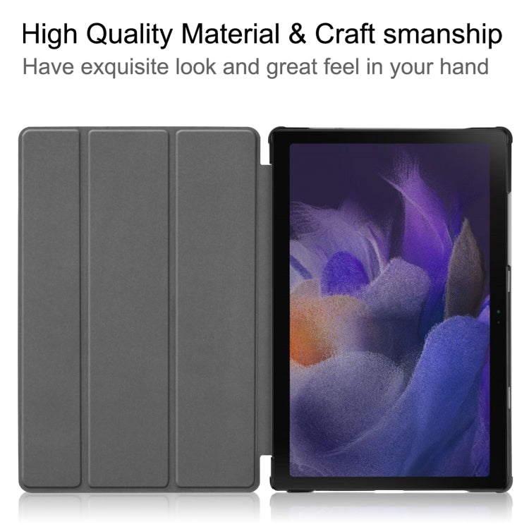Custodia per tablet in pelle Custer Texture con supporto a tre pieghe, For Samsung Galaxy Tab A8 2021