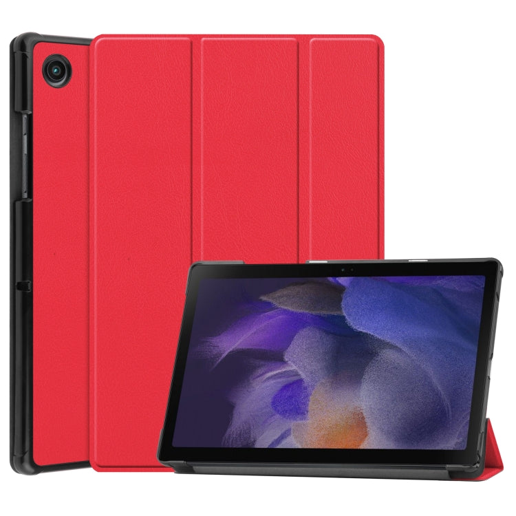 Custodia per tablet in pelle Custer Texture con supporto a tre pieghe, For Samsung Galaxy Tab A8 2021