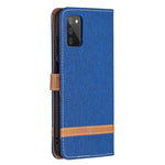 Custodia per cellulare in pelle color denim abbinata, For Samsung Galaxy A03s 166mm