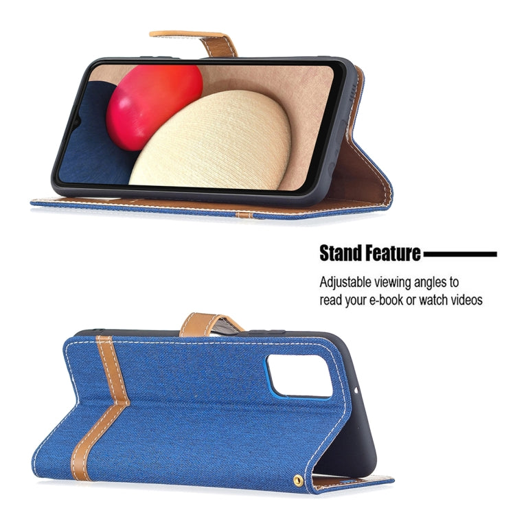 Custodia per cellulare in pelle color denim abbinata, For Samsung Galaxy A03s 166mm