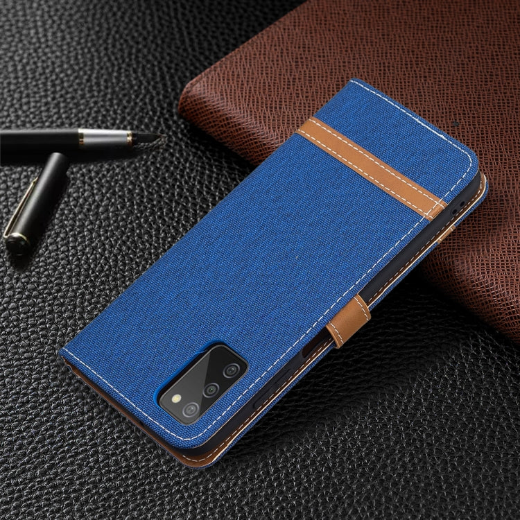 Custodia per cellulare in pelle color denim abbinata, For Samsung Galaxy A03s 166mm