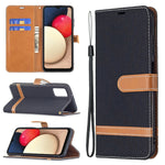 Custodia per cellulare in pelle color denim abbinata, For Samsung Galaxy A03s 166mm
