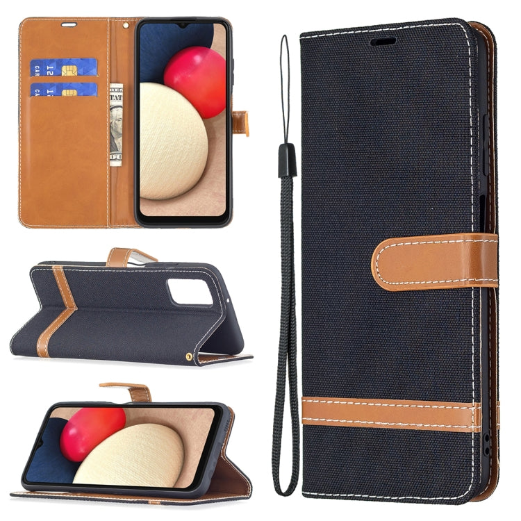 Custodia per cellulare in pelle color denim abbinata, For Samsung Galaxy A03s 166mm