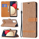 Custodia per cellulare in pelle color denim abbinata, For Samsung Galaxy A03s 166mm