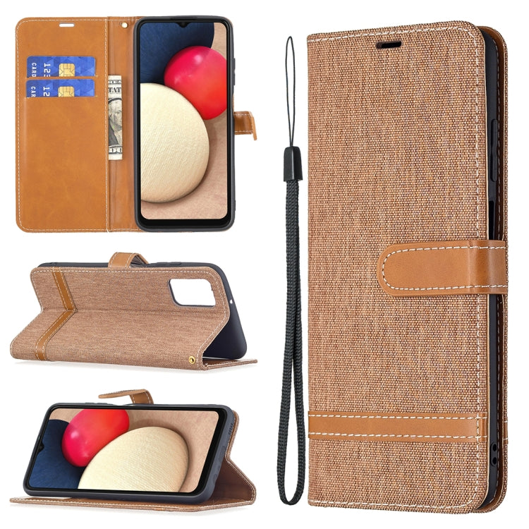 Custodia per cellulare in pelle color denim abbinata, For Samsung Galaxy A03s 166mm