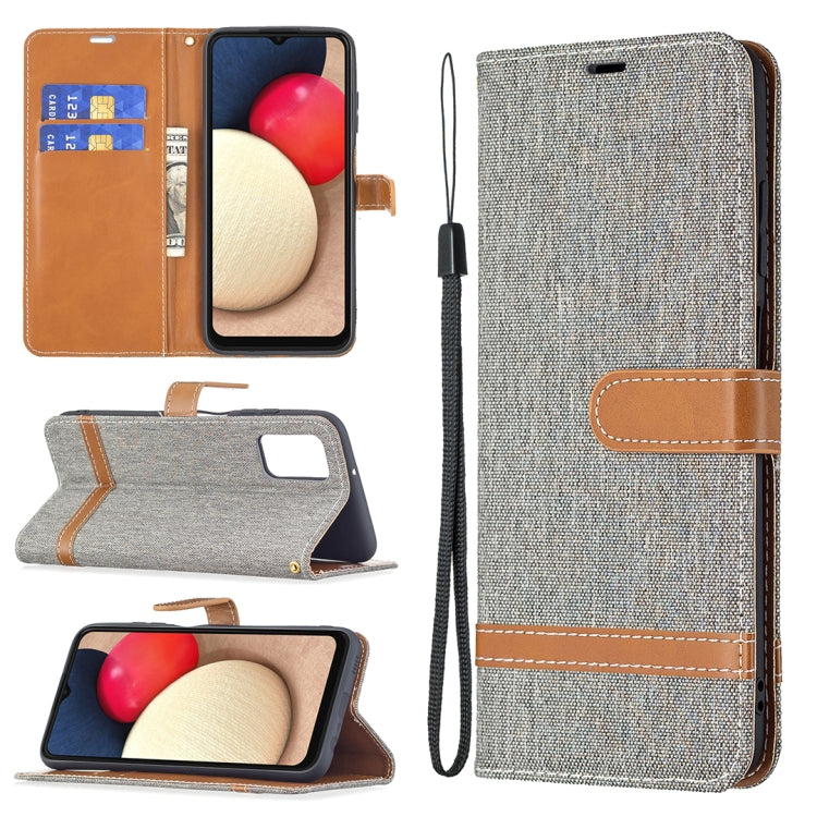 Custodia per cellulare in pelle color denim abbinata, For Samsung Galaxy A03s 166mm