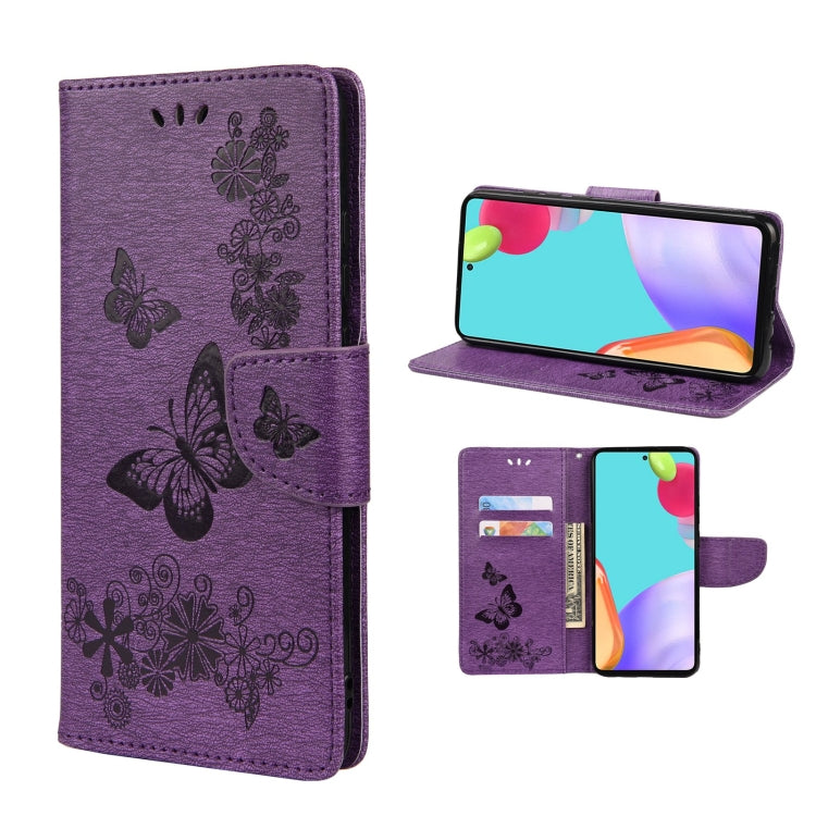 Custodia per telefono in pelle flip orizzontale goffrata farfalla con slot per schede e supporto, For Samsung Galaxy A33 5G, For Samsung Galaxy A53 5G, For Xiaomi Redmi Note 11 Pro