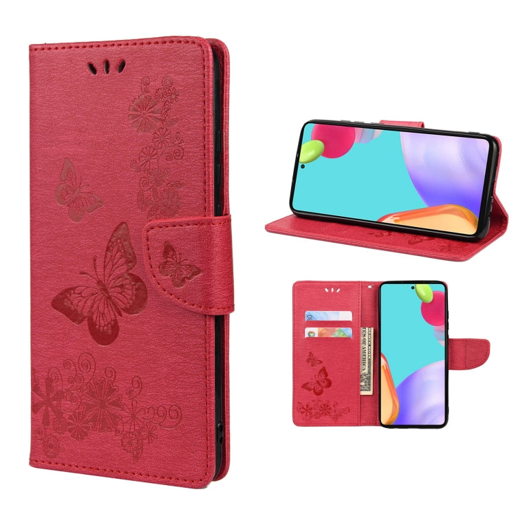 Custodia per telefono in pelle flip orizzontale goffrata farfalla con slot per schede e supporto, For Samsung Galaxy A33 5G, For Samsung Galaxy A53 5G, For Xiaomi Redmi Note 11 Pro