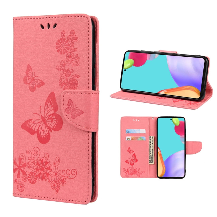 Custodia per telefono in pelle flip orizzontale goffrata farfalla con slot per schede e supporto, For Samsung Galaxy A33 5G, For Samsung Galaxy A53 5G, For Xiaomi Redmi Note 11 Pro